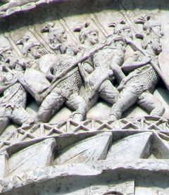 Colonna di Marco Aurelio - I Romani superano un fiume su un ponte di barche