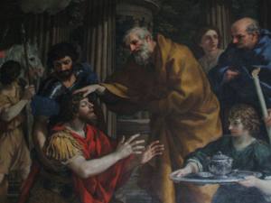 Santa Maria della Concezione - Pietro da Cortona, Anania ridona la vista a San Paolo