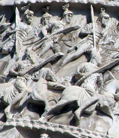 Marco Aurelio Column - Marco Aurelio advances with his cavalry