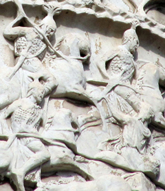 Marco Aurelio Column - The Roman cavalry pursuits the enemy