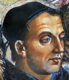 Niccolina Chapel - Beato Angelico portrayed by Luca Signorelli